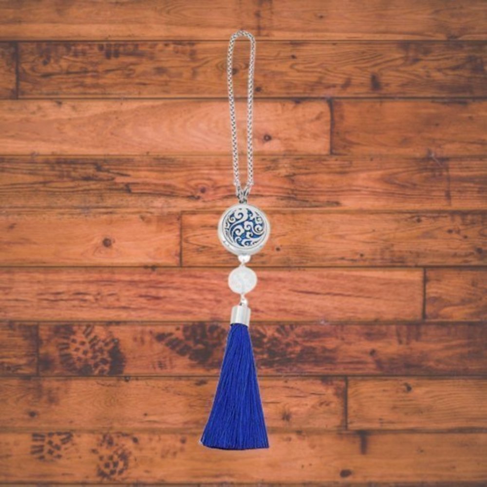 One Stainless Steel Car Essential Oil Blue Swirls